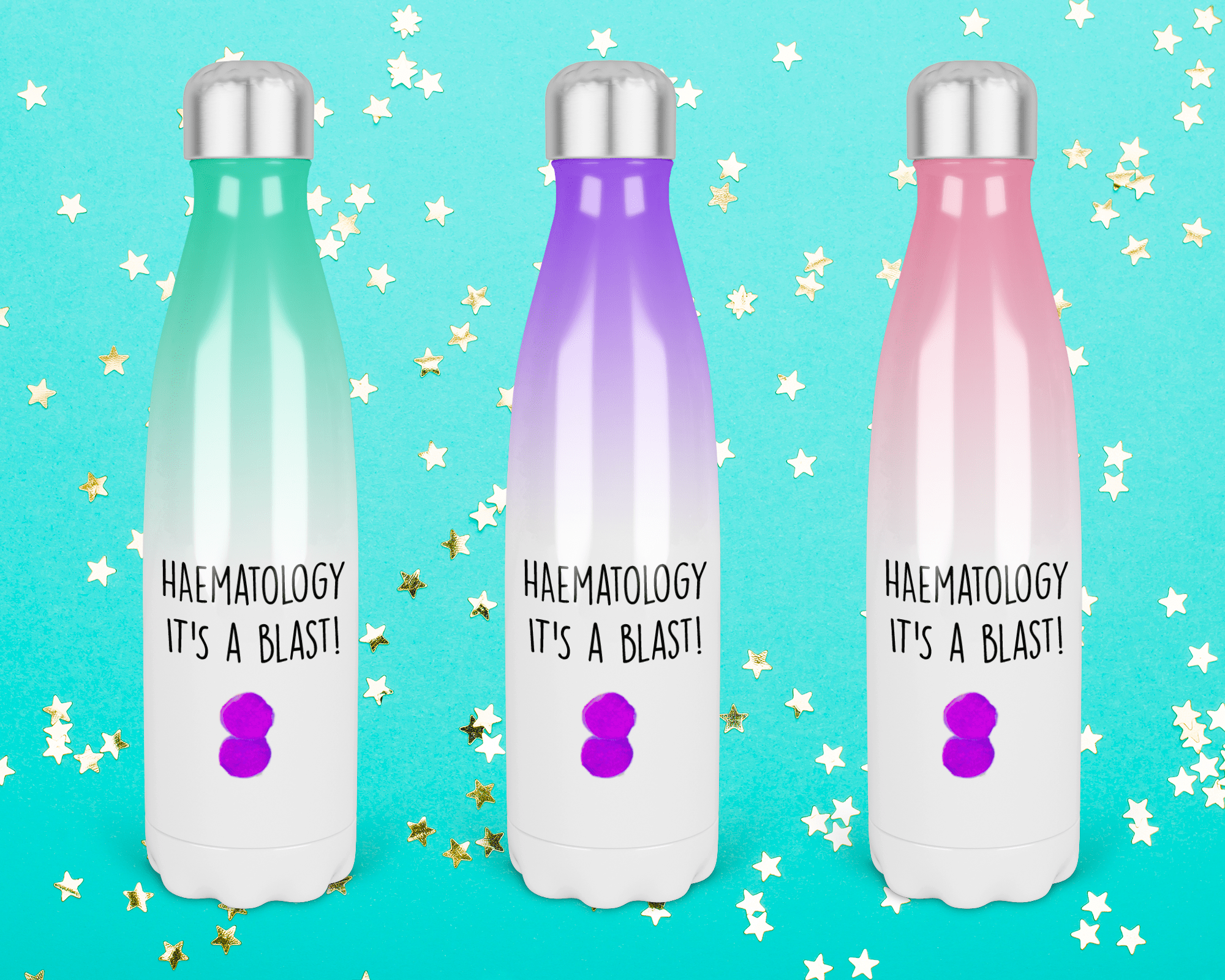 Water bottle for haematologist